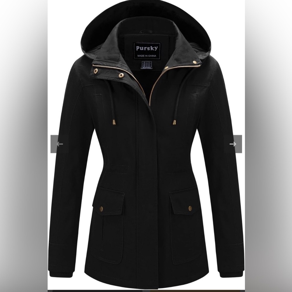 Pursky Women's Cotton Anorak Jacket Lightweight Casual Military coat